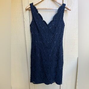 Ann Taylor Black Lace Midi Dress